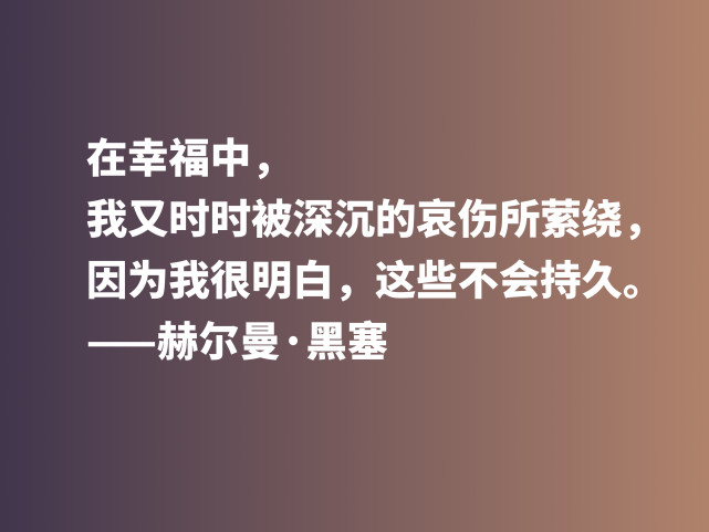 伟大作家黑塞无与伦比他这十句格言读完让人动容值得收藏