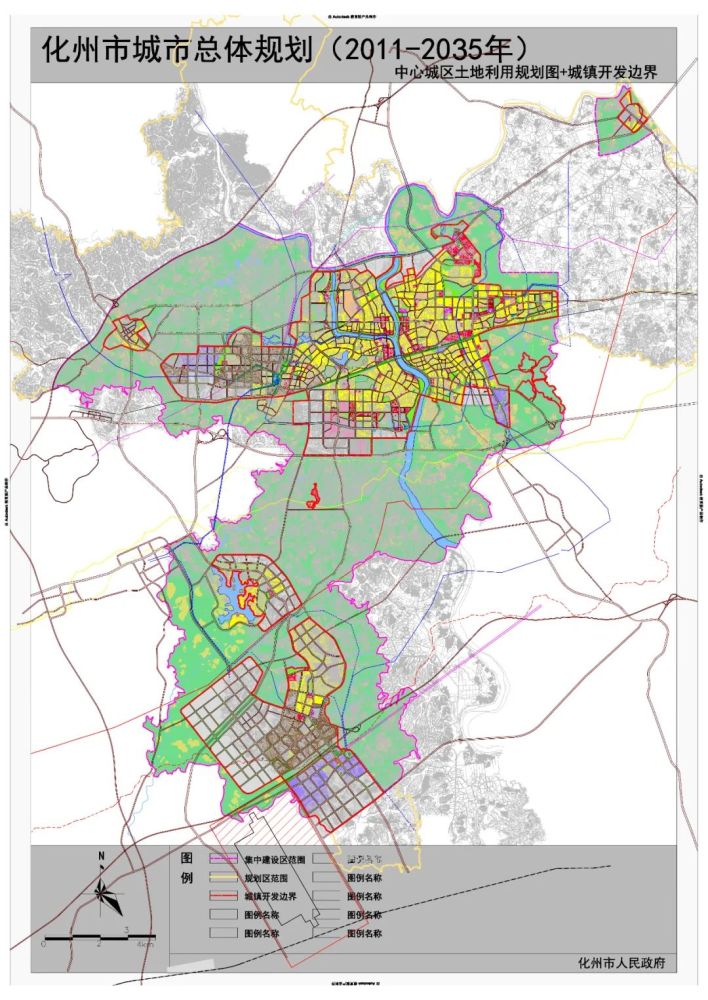 化州市城市总体规划规划区内的城镇开发边界图示 2.