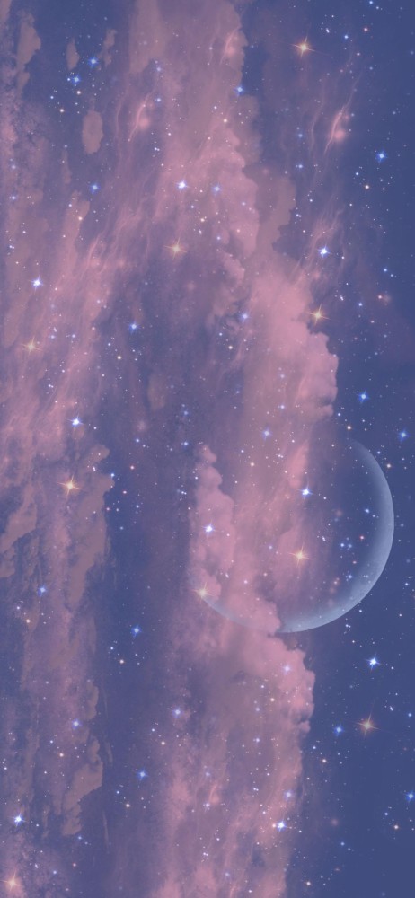 月亮壁纸:你说月亮和星星会不会互道心事?