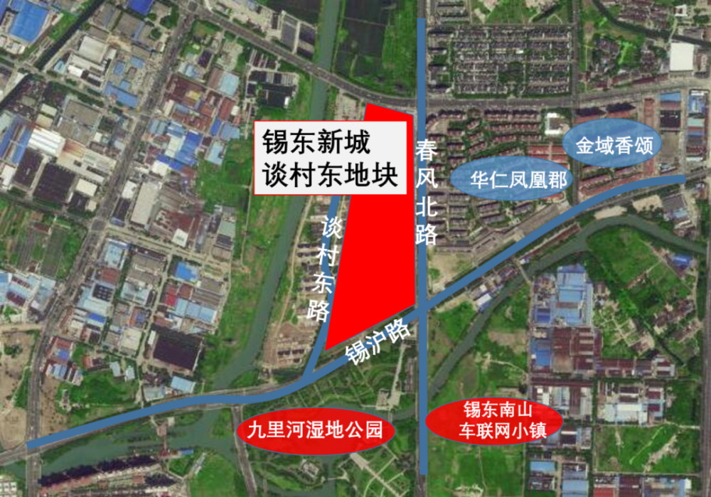 该项目位于锡东新城,靠近查桥商业广场,与九里河湿地公园仅仅一路之隔