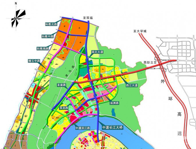 2011年7月竣工通车,设计标准为双向8车道级公路标准,是江津区滨江新城