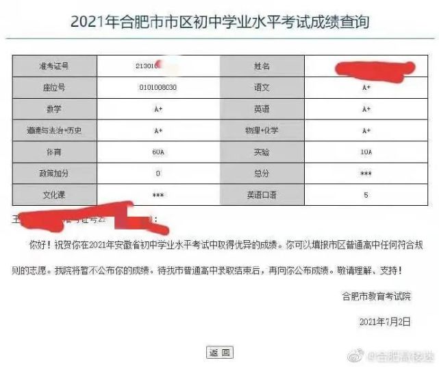 合肥中考成绩发布!各分数段人数出炉!700分以上