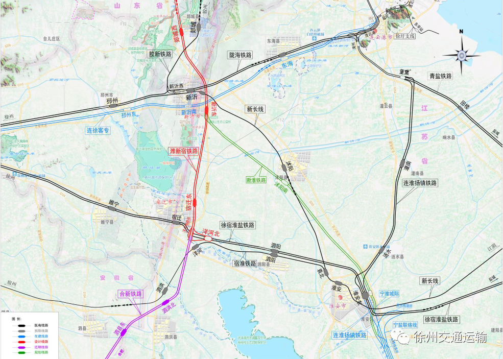 在淮安地区与连淮扬镇,徐宿淮盐,宁淮城际和合淮城际等铁路相连,形成