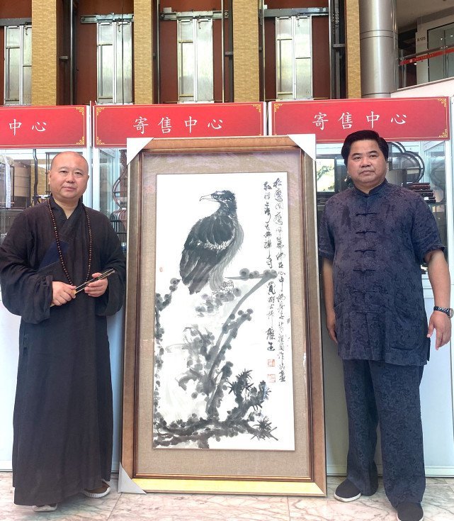 潇洒流落翰逸神飞国画家画鹰大家指墨画大师朱祖囯鹰画