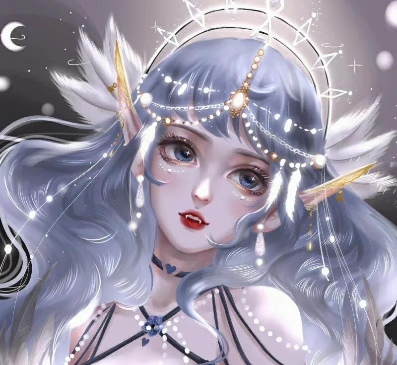 动漫女生头像月亮是夜晚第二美好的东西第一是你