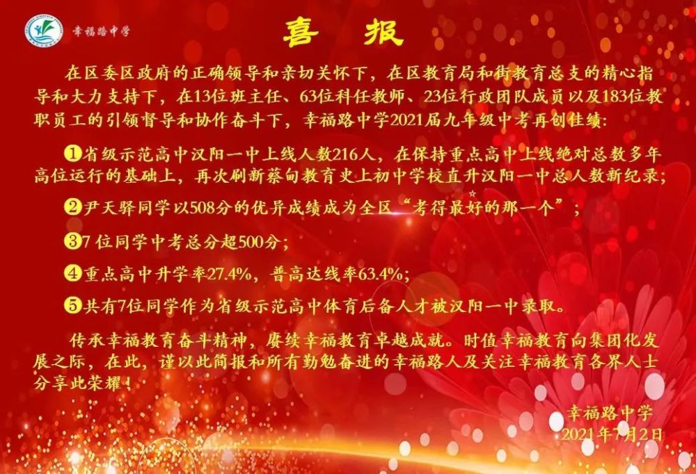 近60所学校中考喜报汇总这些学校再创新高