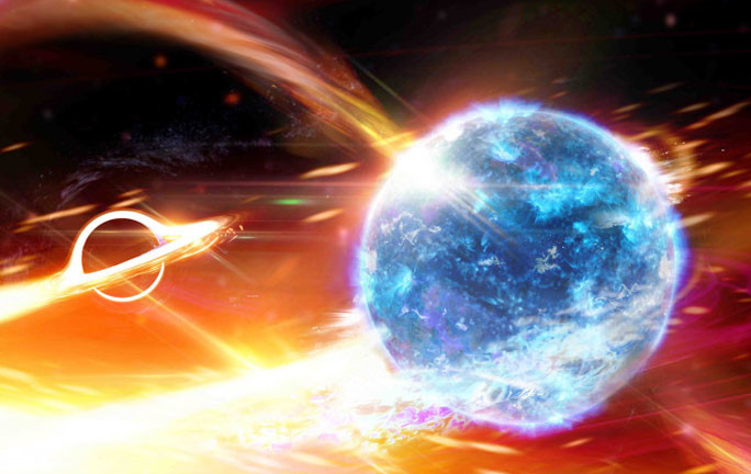 科学家首次观测到黑洞吞噬中子星