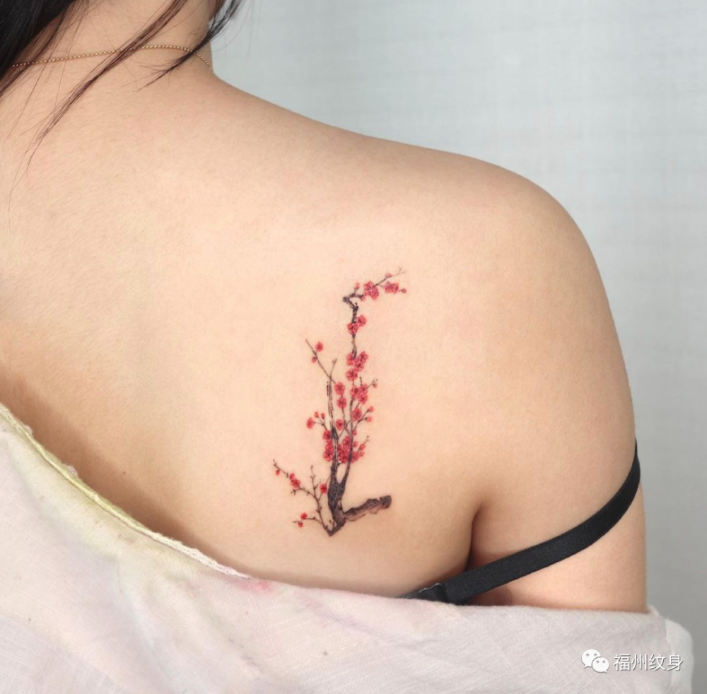 彩色花类小清新纹身图案