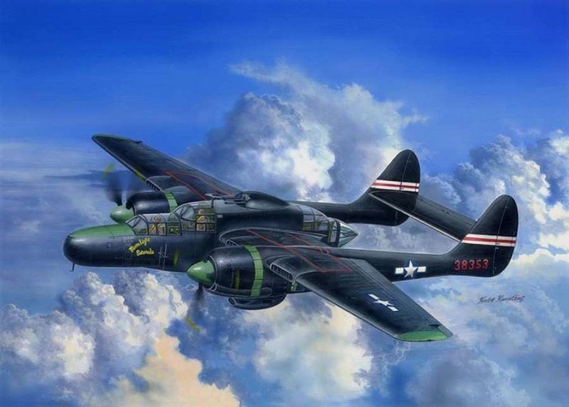 空战英豪,二战中无一损失,三人驾驶的p-61"黑寡妇"重型战斗机
