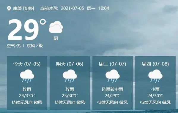 局部有暴雨!建兴未来三天天气预