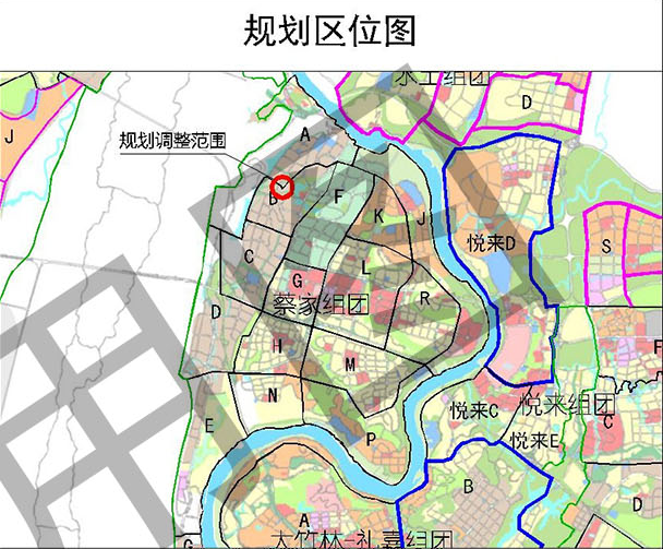 大礼堂,蔡家,双碑地块调规 涉及用地性质,用地规模等调整