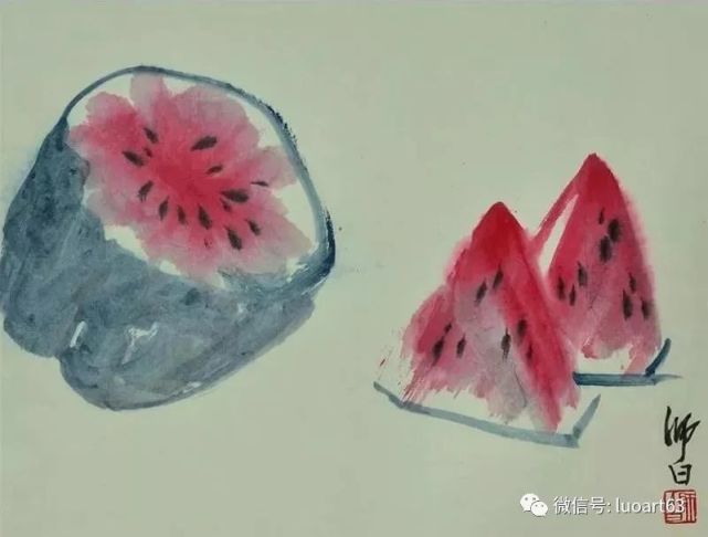 夏天赏国画里的西瓜,真解暑!