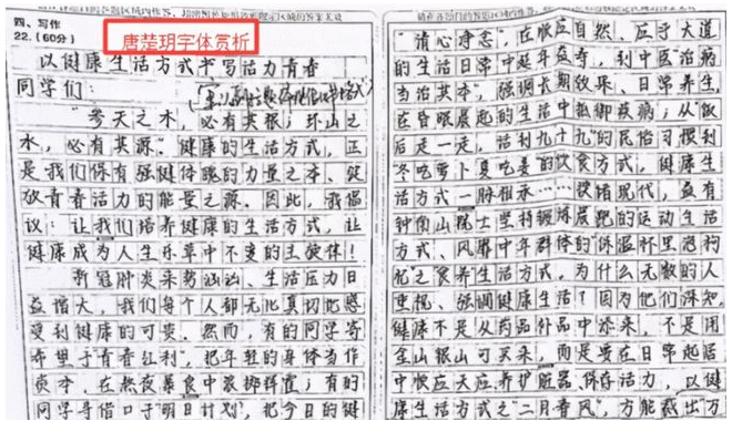 高考出现的"神仙字体,字迹工整堪比印刷体,老师也不忍心扣分