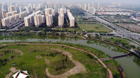 河北沧州:大运河景观带风景如画