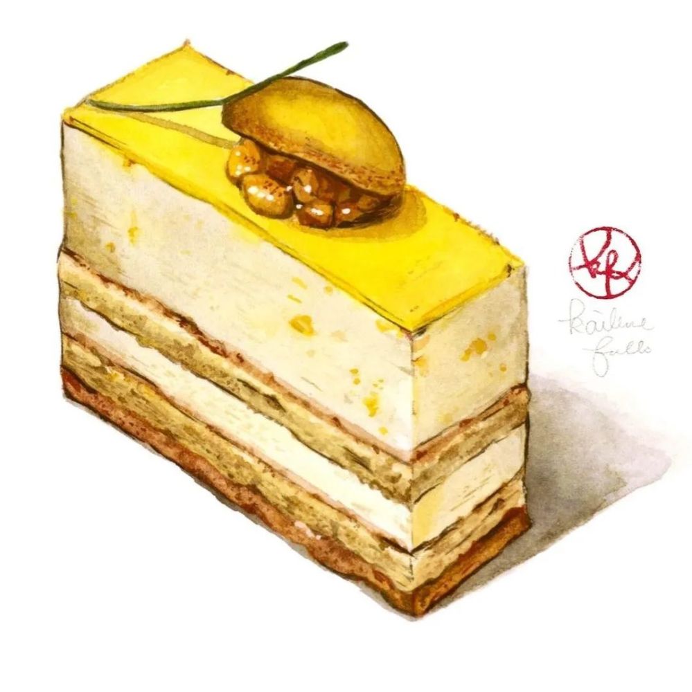 水彩|kailene食物水彩 甜品 下午茶 小糕点 每种食物满满食欲