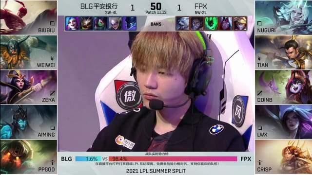fpx被爆冷,blg的滑板鞋有说法,doinb第三局选璐璐让人