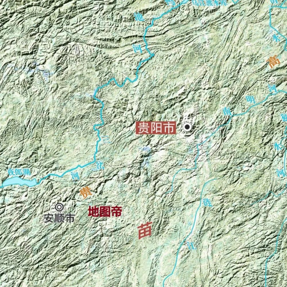 中国各省地形图-贵州