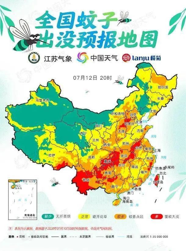 全国蚊子预报地图出炉,看温杭沪广深即时情况