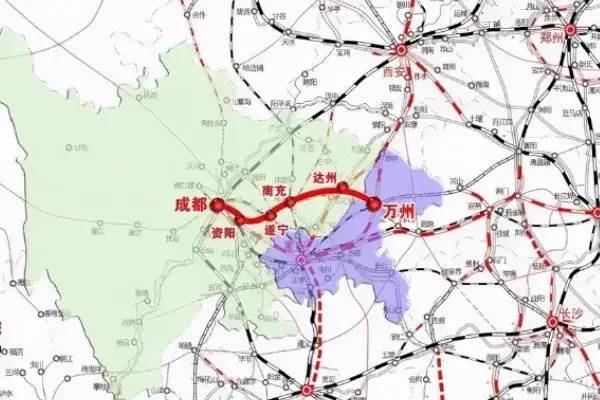 最新南充,成都,万州高速铁路规划线路图