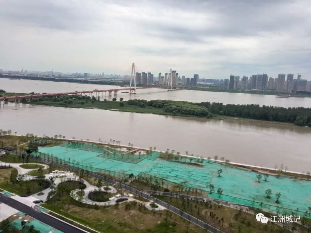 洪山白沙洲江滩太极造型初现,纳入穿城绿道,7月底示范