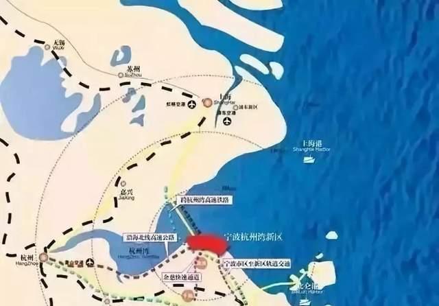线路沿着杭州湾南岸从西往东,依次连接钱江通道,嘉绍大桥,杭州湾跨海