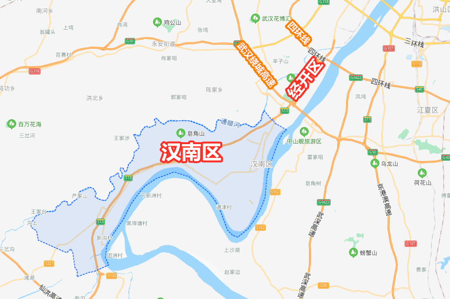 图:汉南所处位置,来源百度地图 成交上,全市最低