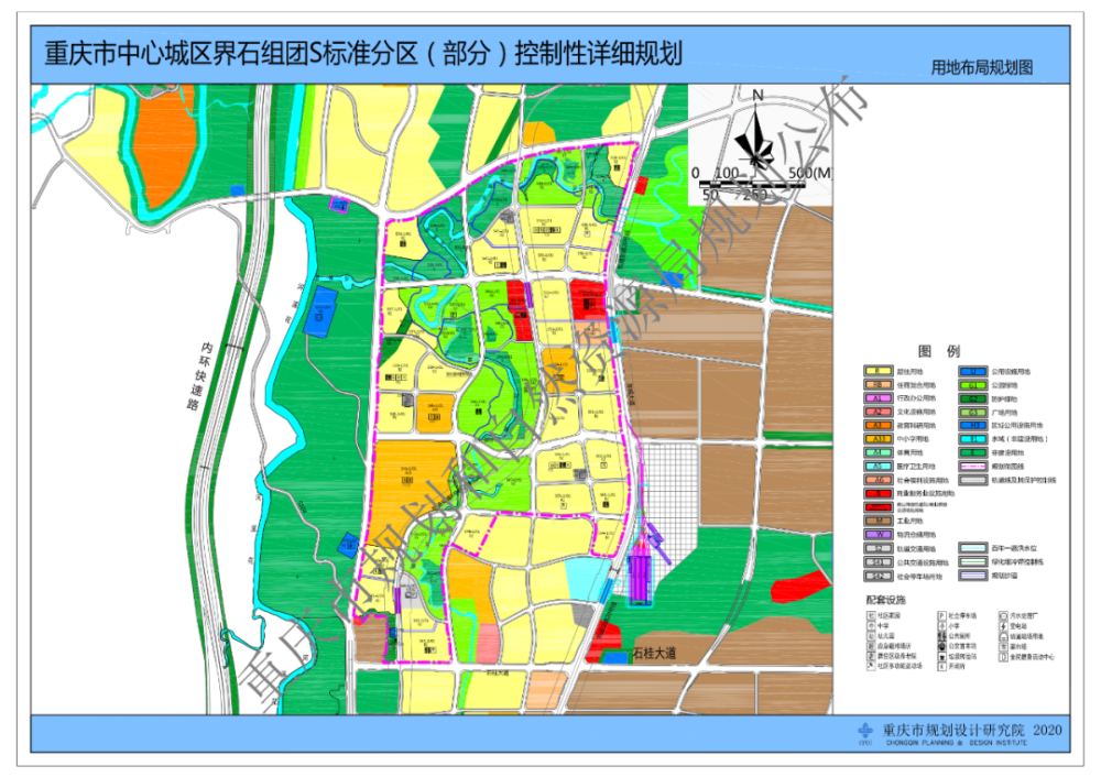 大面积的产业,则被统一规划在了住宅区的东侧.