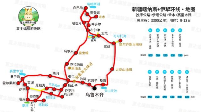 完整高清版新疆自驾游地图,拿走不谢!