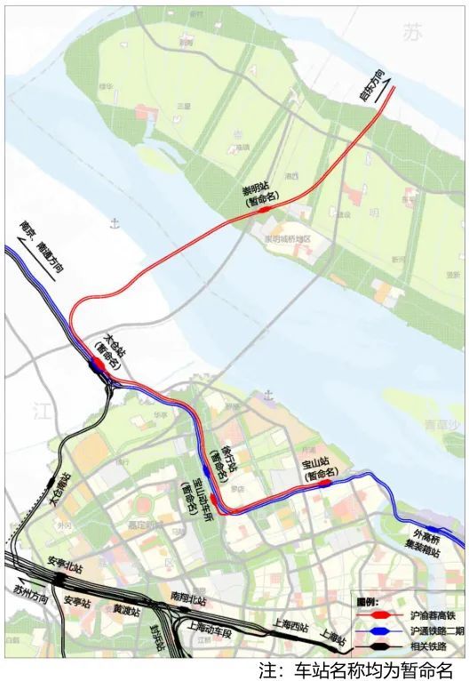 规划内容1,线路走向:沪渝蓉高铁从江苏省启东市以高架形式向南跨越