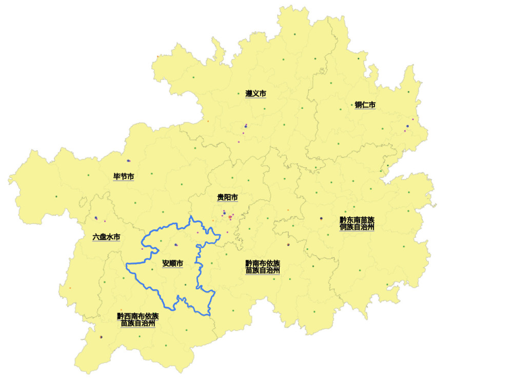 如今的安顺市位于贵州省中部偏西,贵阳市西南,人口约247万.