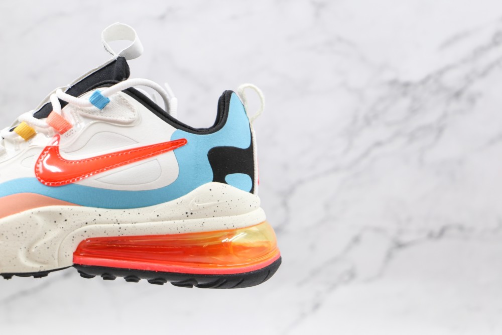 耐克nikeairmax270react白蓝红黑色max270彩虹拼色气垫鞋