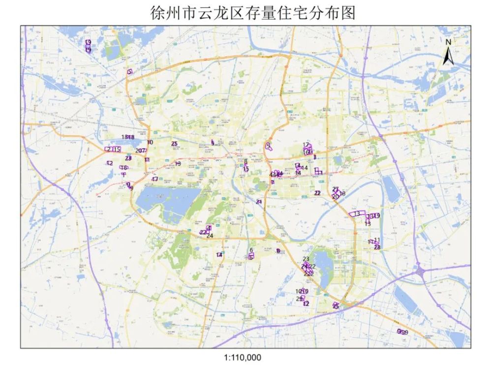 2021年二季度徐州市区存量住宅用地清单及存量住宅用地分布图公示