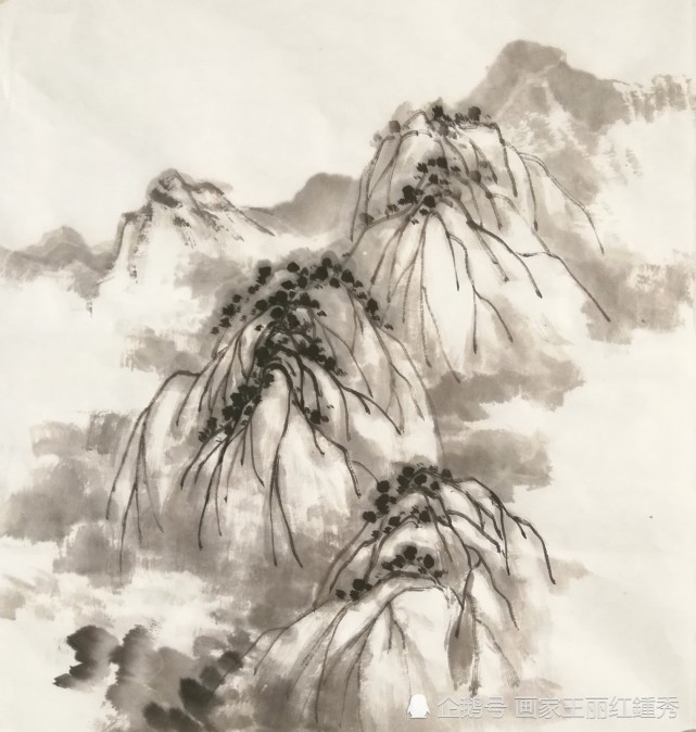 山水画中的"荷叶皴—王丽红画