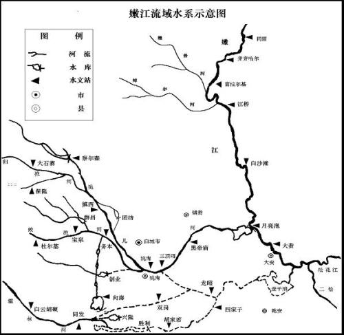 流域面积:283,000平方公里长度:长1,300余公里嫩江3松花江在中国境内