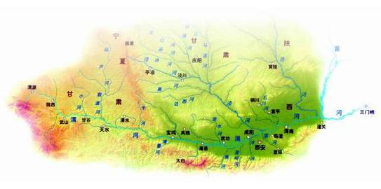 平方公里河长:818公里主要支流:葫芦河,石川河,泾河,北洛河发源地