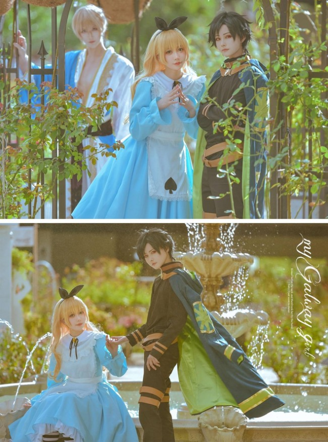 《某天成为公主》中的希娅,克劳德和卢卡斯的cosplay,唯美又甜到我