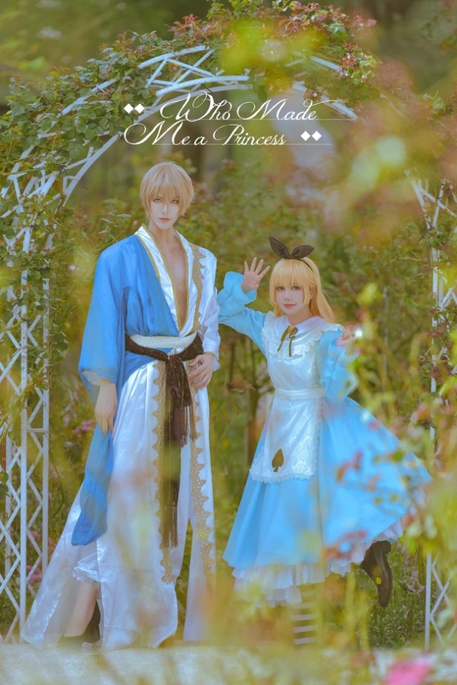 《某天成为公主》中的希娅,克劳德和卢卡斯的cosplay,唯美又甜到我花