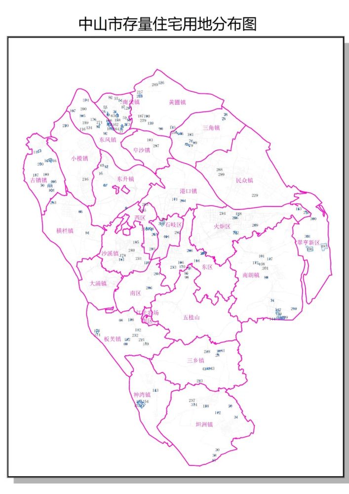 以下是中山市存量住宅用地信息明细表