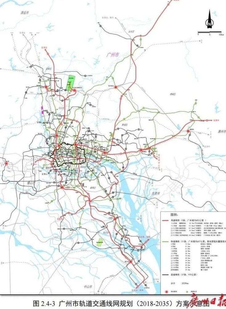 首度曝光!广州地铁新线网规划5条高速地铁,11条快速地铁