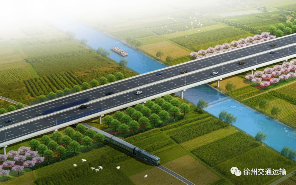 沛县518国道跨丰沛铁路大桥及接线工程加快施工进度