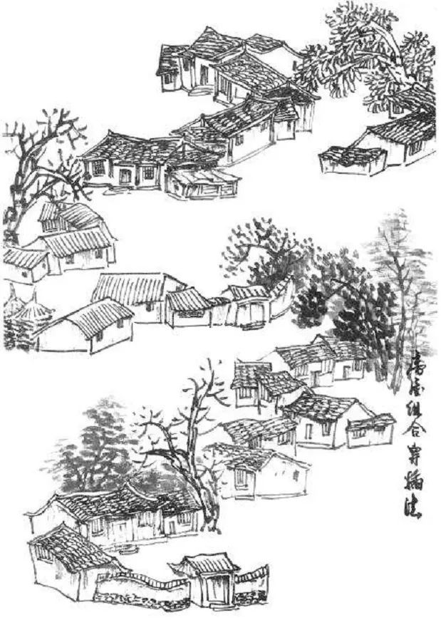 山水画技法:点景建筑