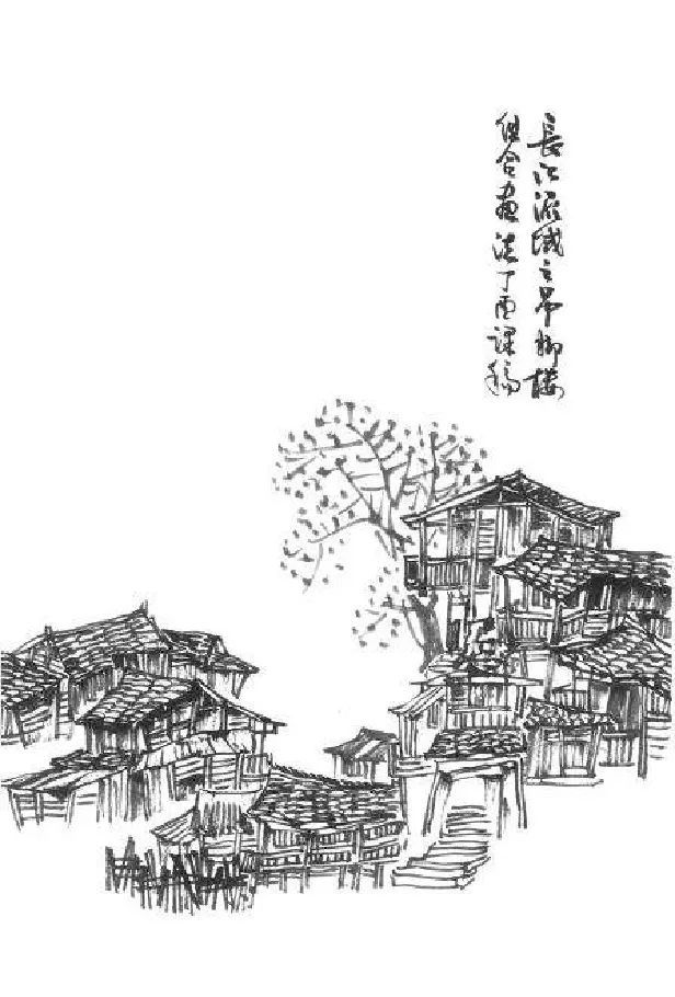 山水画技法:点景建筑