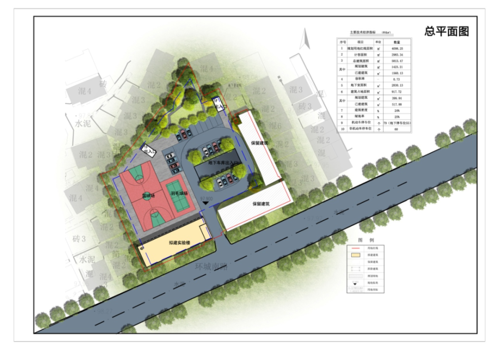 慈利县城南路地下停车场及慈利县供水与污水处理化验室建设项目总平面