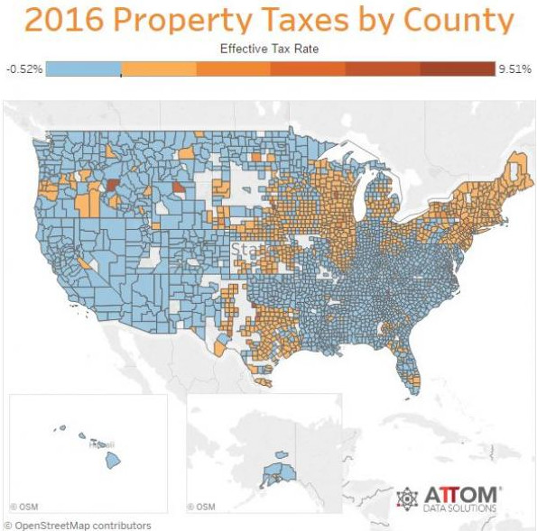 美国各州房产税排行榜出炉:自由派州赋税更重