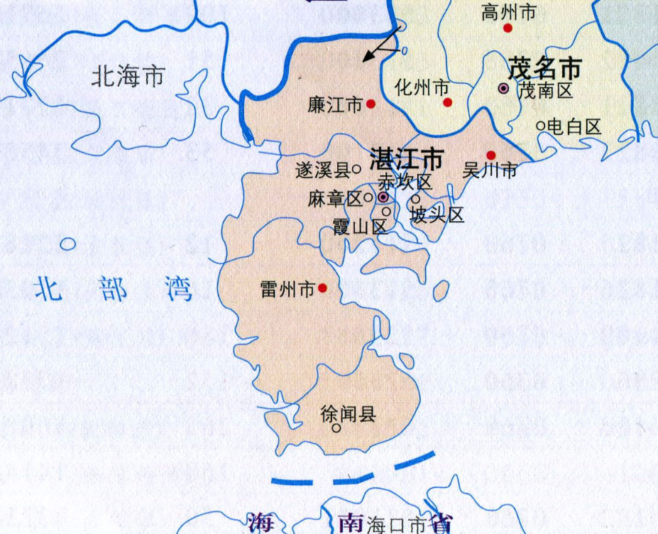 湛江10区县人口一览雷州市13211万赤坎区3903万