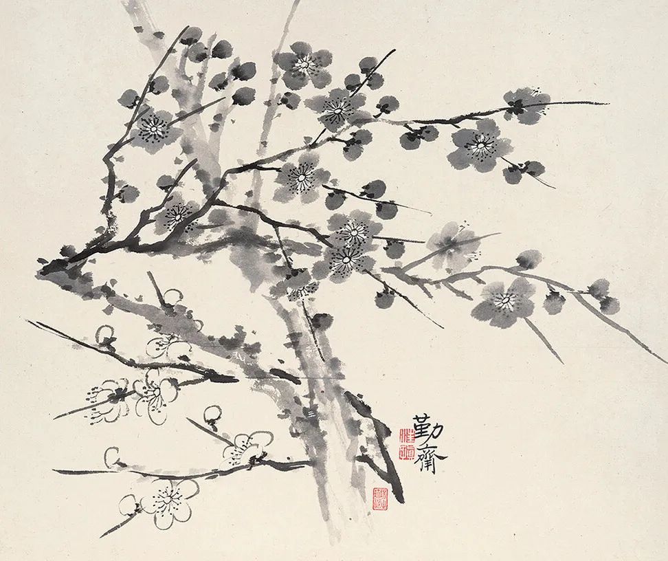 此《梅花册》作于康熙六十年辛丑,汪士慎三十六岁,其中梅竹兰石画法