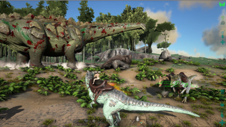 在恐龙背上安家方舟生存进化玩家驯泰坦龙周游世界