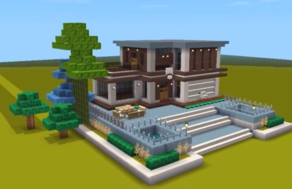 迷你世界:迷你现代化风格别墅,设计简单,看起来豪华大气