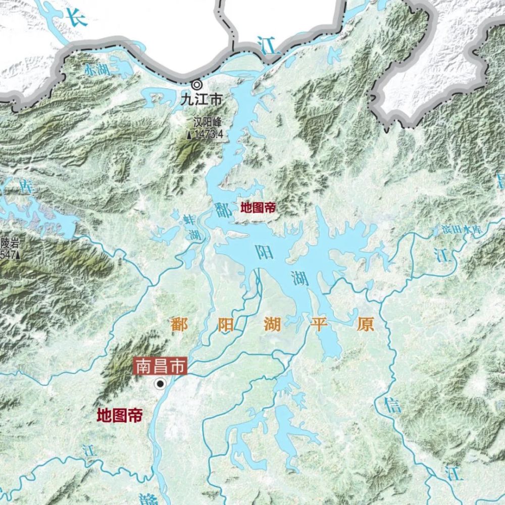 中国各省地形图-江西省