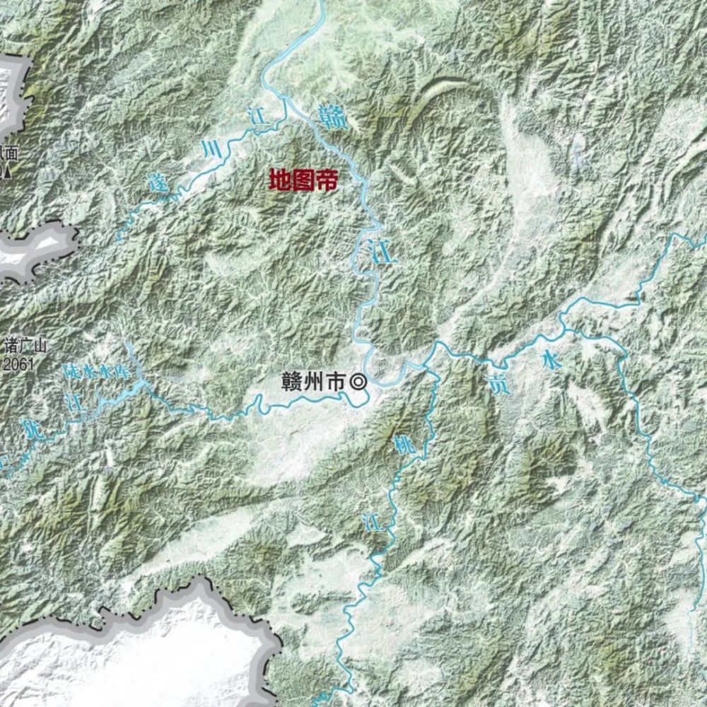 中国各省地形图-江西省